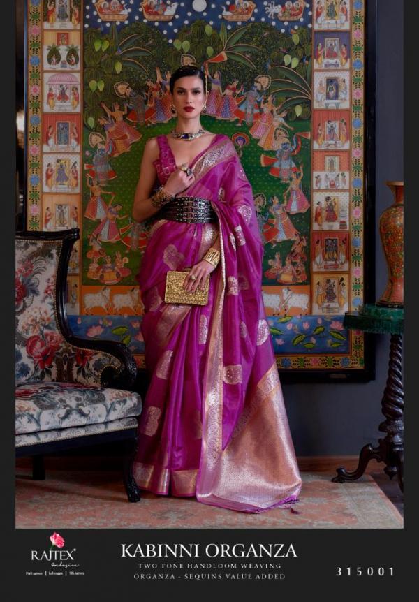 Rajtex Kabinni Organza Designer Two Tone Handloom Saree Collection